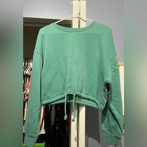 Forever 21 Cropped & Adjustable Sweater in Turquoise